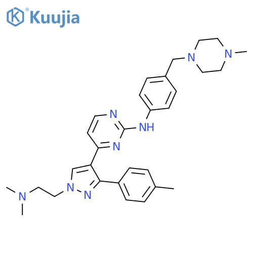 2-Pyrimidinamine,4-[1-[2-(dimethylamino)ethyl]-3-(4-methylphenyl)-1H-pyrazol-4-yl]-N-[4-[(4-methyl-1-piperazinyl)methyl]phenyl]- structure