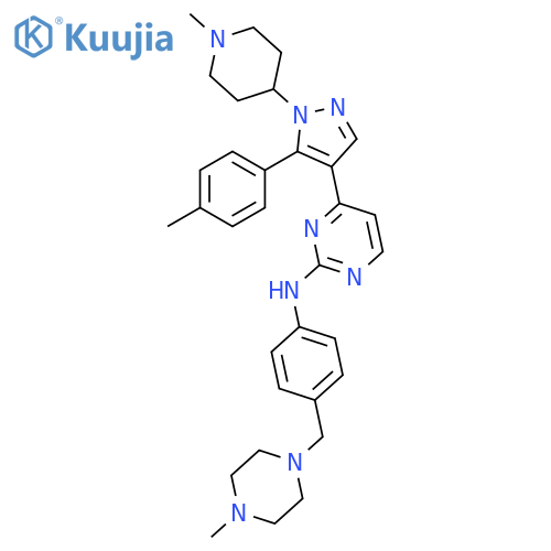 2-Pyrimidinamine,4-[5-(4-methylphenyl)-1-(1-methyl-4-piperidinyl)-1H-pyrazol-4-yl]-N-[4-[(4-methyl-1-piperazinyl)methyl]phenyl]- structure