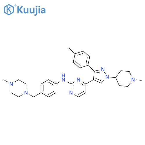 2-Pyrimidinamine,4-[3-(4-methylphenyl)-1-(1-methyl-4-piperidinyl)-1H-pyrazol-4-yl]-N-[4-[(4-methyl-1-piperazinyl)methyl]phenyl]- structure