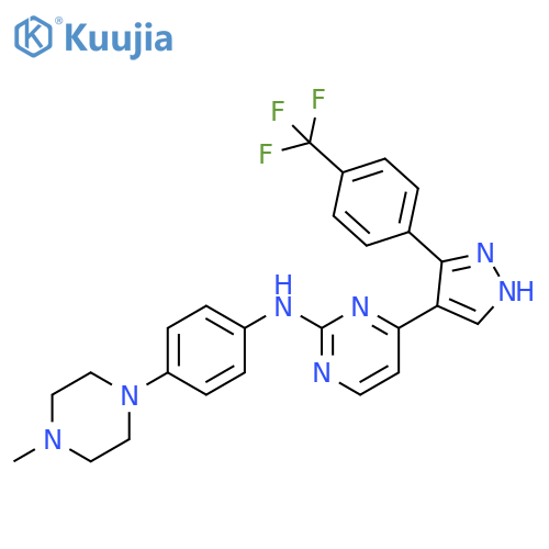 2-Pyrimidinamine,N-[4-(4-methyl-1-piperazinyl)phenyl]-4-[3-[4-(trifluoromethyl)phenyl]-1H-pyrazol-4-yl]- structure