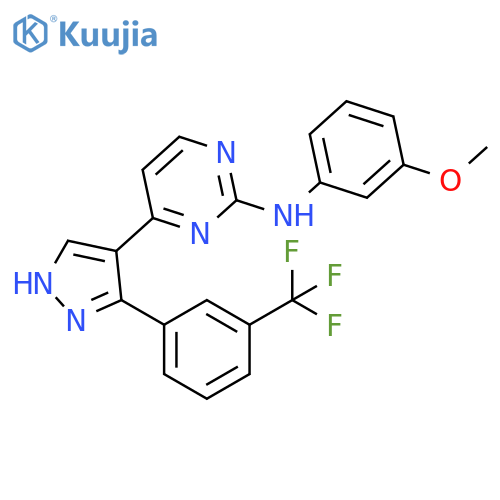 2-Pyrimidinamine,N-(3-methoxyphenyl)-4-[3-[3-(trifluoromethyl)phenyl]-1H-pyrazol-4-yl]- structure