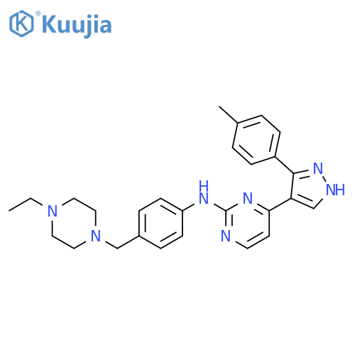 2-Pyrimidinamine,N-[4-[(4-ethyl-1-piperazinyl)methyl]phenyl]-4-[3-(4-methylphenyl)-1H-pyrazol-4-yl]- structure