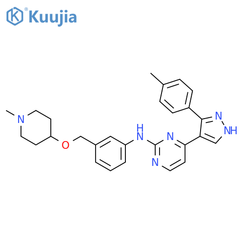 2-Pyrimidinamine,4-[3-(4-methylphenyl)-1H-pyrazol-4-yl]-N-[3-[[(1-methyl-4-piperidinyl)oxy]methyl]phenyl]- structure