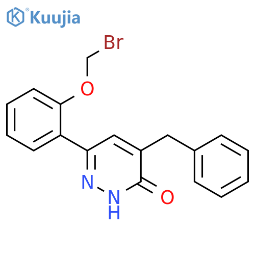 3(2H)-PYRIDAZINONE, 6-(BROMOMETHOXYPHENYL)-4-(PHENYLMETHYL)- structure
