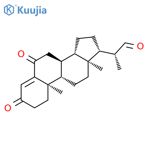 Pregn-4-ene-20-carboxaldehyde, 3,6-dioxo-, (20R)- structure