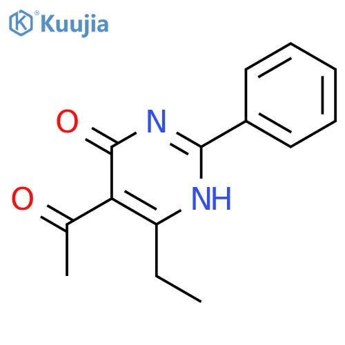4(1H)-PYRIMIDINONE, 5-ACETYL-6-ETHYL-2-PHENYL- structure