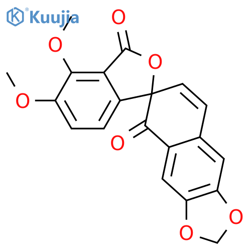 Spiro[isobenzofuran-1(3H),6'(5'H)-naphtho[2,3-d][1,3]dioxole]-3,5'-dione,4,5-dimethoxy-, (1R)- structure