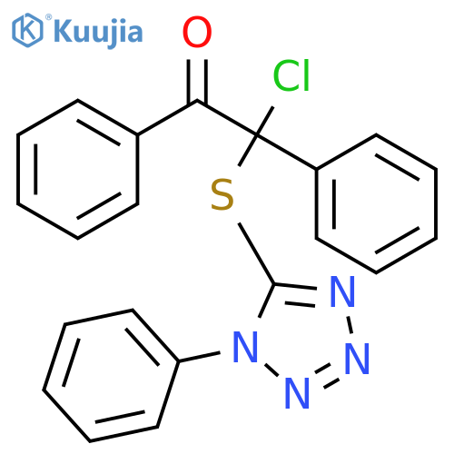 ETHANONE, 2-CHLORO-1,2-DIPHENYL-2-[(1-PHENYL-1H-TETRAZOL-5-YL)THIO]- structure