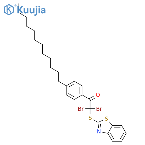 Ethanone, 2-(2-benzothiazolylthio)-2,2-dibromo-1-(4-dodecylphenyl)- structure