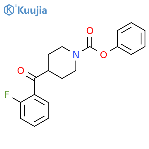 1-PIPERIDINECARBOXYLIC ACID, 4-(2-FLUOROBENZOYL)-, PHENYL ESTER structure