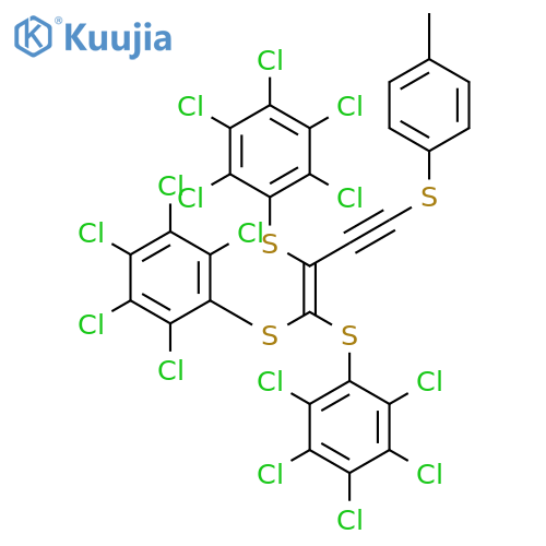 Benzene,1,1',1''-[[1-[[(4-methylphenyl)thio]ethynyl]-1-ethenyl-2-ylidene]tris(thio)]tris[2,3,4,5,6-pentachloro-(9CI) structure