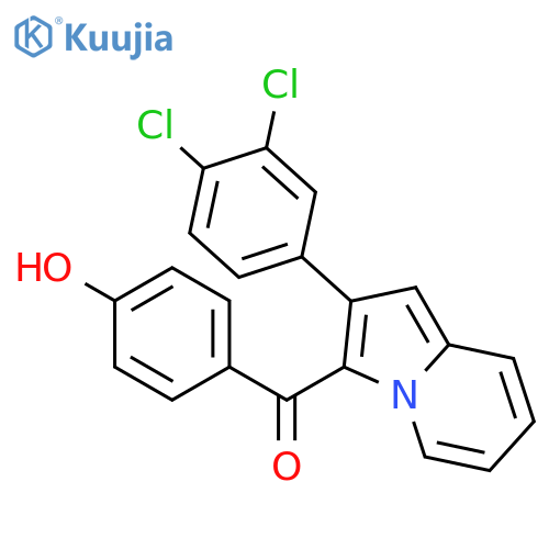 Methanone, [2-(3,4-dichlorophenyl)-3-indolizinyl](4-hydroxyphenyl)- structure