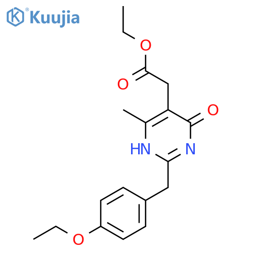 5-Pyrimidineaceticacid, 2-[(4-ethoxyphenyl)methyl]-1,6-dihydro-4-methyl-6-oxo-, ethyl ester structure