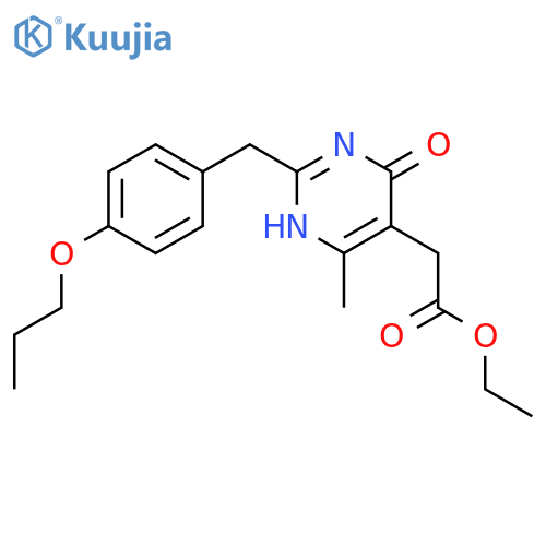 5-Pyrimidineaceticacid, 1,6-dihydro-4-methyl-6-oxo-2-[(4-propoxyphenyl)methyl]-, ethyl ester structure