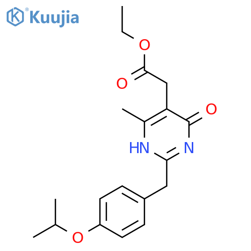 5-Pyrimidineaceticacid, 1,6-dihydro-4-methyl-2-[[4-(1-methylethoxy)phenyl]methyl]-6-oxo-, ethylester structure