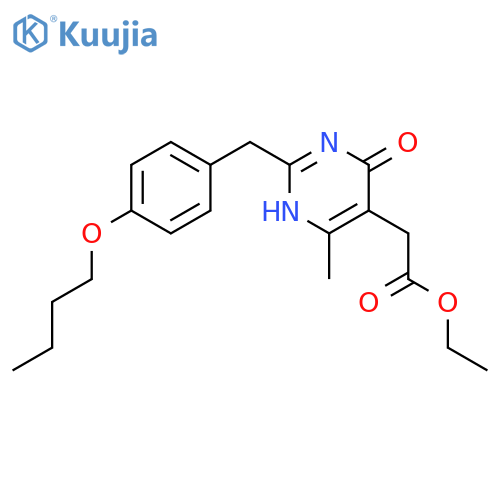 5-Pyrimidineaceticacid, 2-[(4-butoxyphenyl)methyl]-1,6-dihydro-4-methyl-6-oxo-, ethyl ester structure