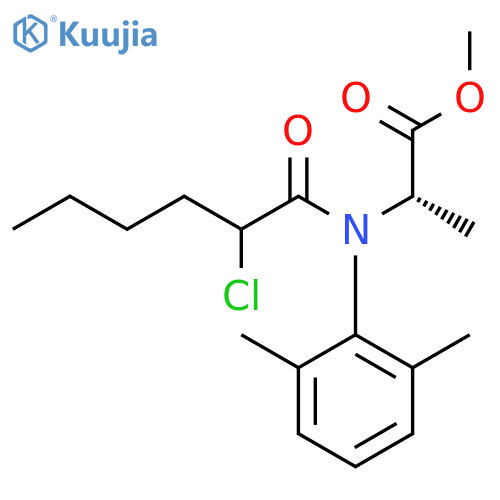 L-Alanine, N-(2-chloro-1-oxohexyl)-N-(2,6-dimethylphenyl)-, methyl ester structure