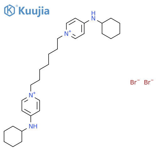Pyridinium, 1,1'-(1,7-heptanediyl)bis[4-(cyclohexylamino)-, dibromide structure