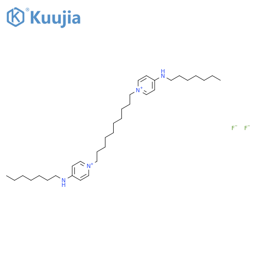 Pyridinium, 1,1'-(1,10-decanediyl)bis[4-(heptylamino)-, difluoride structure