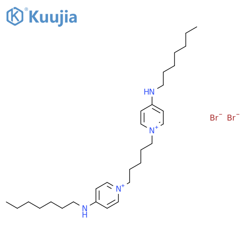 Pyridinium, 1,1'-(1,5-pentanediyl)bis[4-(heptylamino)-, dibromide structure