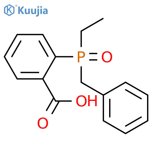 Benzoic acid, 2-[ethyl(phenylmethyl)phosphinyl]-, (+)- structure