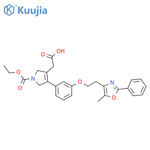 1H-Pyrrole-3-acetic acid,1-(ethoxycarbonyl)-2,5-dihydro-4-[3-[2-(5-methyl-2-phenyl-4-oxazolyl)ethoxy]phenyl]- structure