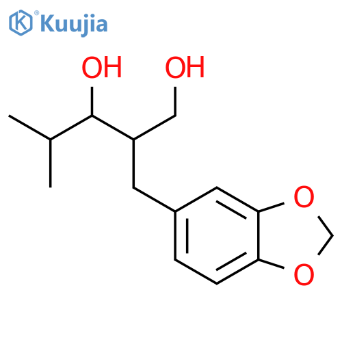 1,3-Pentanediol, 2-(1,3-benzodioxol-5-ylmethyl)-4-methyl-, (2R,3R)- structure