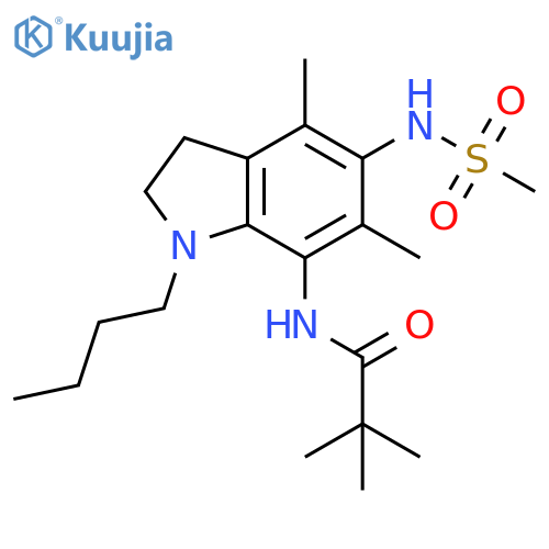 Propanamide,N-[1-butyl-2,3-dihydro-4,6-dimethyl-5-[(methylsulfonyl)amino]-1H-indol-7-yl]-2,2-dimethyl- structure