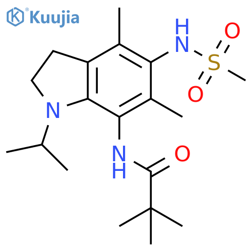 Propanamide,N-[2,3-dihydro-4,6-dimethyl-1-(1-methylethyl)-5-[(methylsulfonyl)amino]-1H-indol-7-yl]-2,2-dimethyl- structure