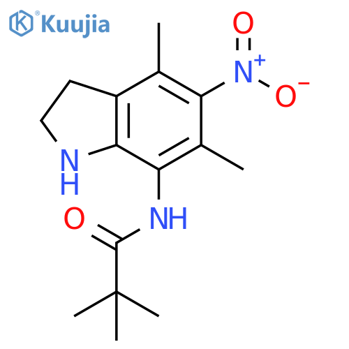 Propanamide,N-(2,3-dihydro-4,6-dimethyl-5-nitro-1H-indol-7-yl)-2,2-dimethyl- structure