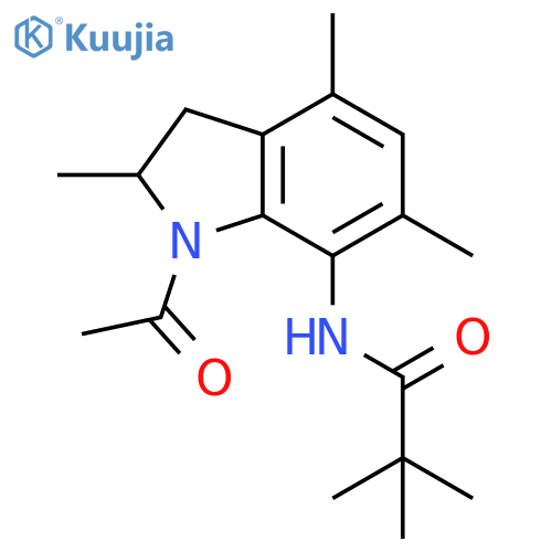 Propanamide,N-(1-acetyl-2,3-dihydro-2,4,6-trimethyl-1H-indol-7-yl)-2,2-dimethyl- structure