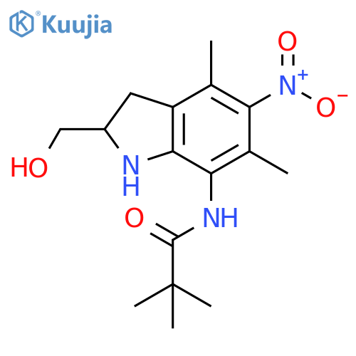 Propanamide,N-[2,3-dihydro-2-(hydroxymethyl)-4,6-dimethyl-5-nitro-1H-indol-7-yl]-2,2-dimethyl- structure