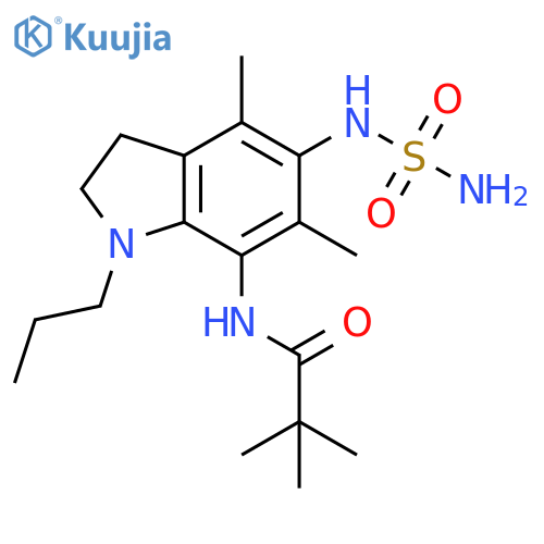 Propanamide,N-[5-[(aminosulfonyl)amino]-2,3-dihydro-4,6-dimethyl-1-propyl-1H-indol-7-yl]-2,2-dimethyl- structure