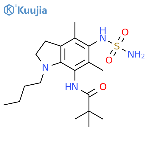 Propanamide,N-[5-[(aminosulfonyl)amino]-1-butyl-2,3-dihydro-4,6-dimethyl-1H-indol-7-yl]-2,2-dimethyl- structure