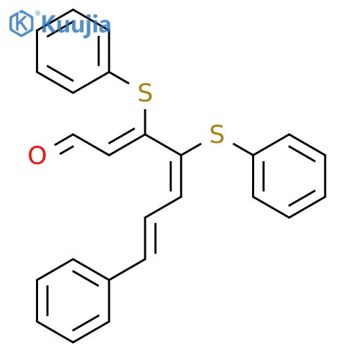 2,4,6-Heptatrienal, 7-phenyl-3,4-bis(phenylthio)-, (2Z,4Z,6E)- structure