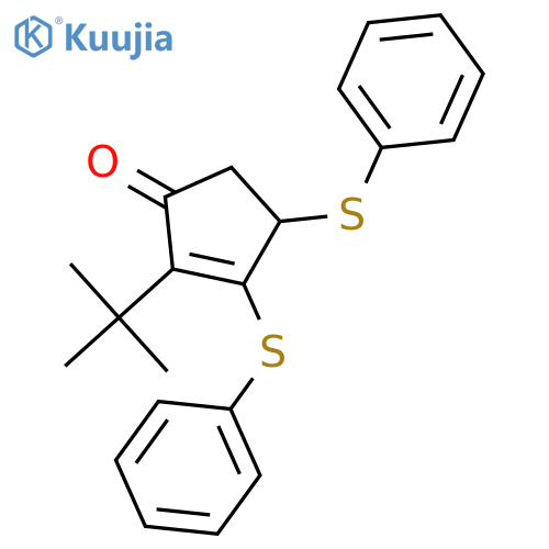 2-Cyclopenten-1-one, 2-(1,1-dimethylethyl)-3,4-bis(phenylthio)- structure