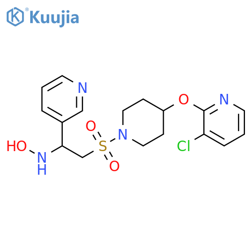 Piperidine,4-[(3-chloro-2-pyridinyl)oxy]-1-[[2-(hydroxyamino)-2-(3-pyridinyl)ethyl]sulfonyl]- structure