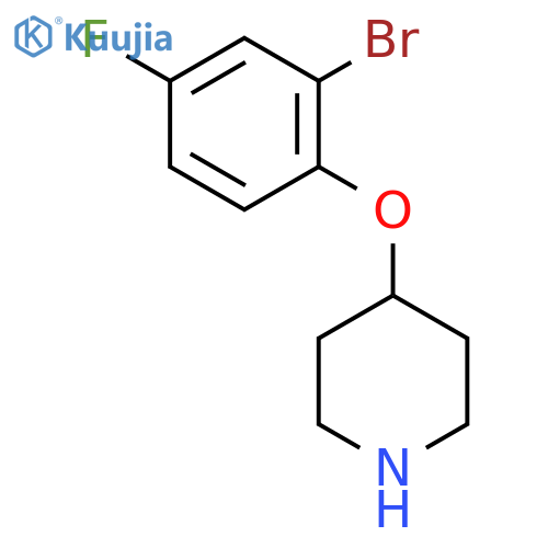 4-(2-Bromo-4-fluorophenoxy)piperidinehydrochloride structure