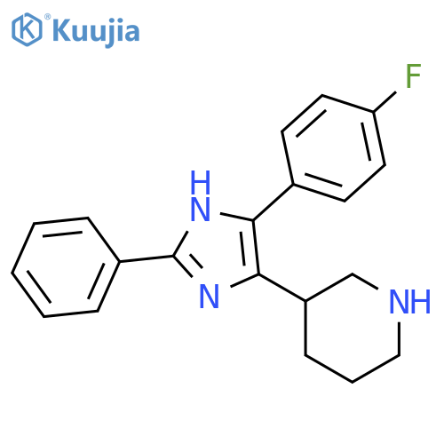 Piperidine, 3-[5-(4-fluorophenyl)-2-phenyl-1H-imidazol-4-yl]- structure