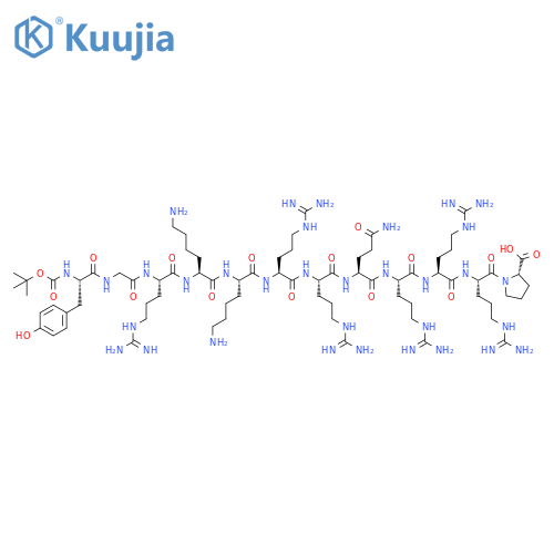 L-Proline,N-[(1,1-dimethylethoxy)carbonyl]-L-tyrosylglycyl-L-arginyl-L-lysyl-L-lysyl-L-arginyl-L-arginyl-L-glutaminyl-L-arginyl-L-arginyl-L-arginyl- structure