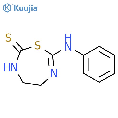 1,3,6-Thiadiazepine-2(3H)-thione, 4,5-dihydro-7-(phenylamino)- structure