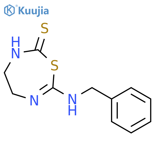 1,3,6-Thiadiazepine-2(3H)-thione, 4,5-dihydro-7-[(phenylmethyl)amino]- structure