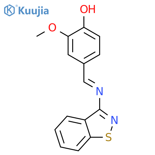 Phenol, 4-[(1,2-benzisothiazol-3-ylimino)methyl]-2-methoxy- structure