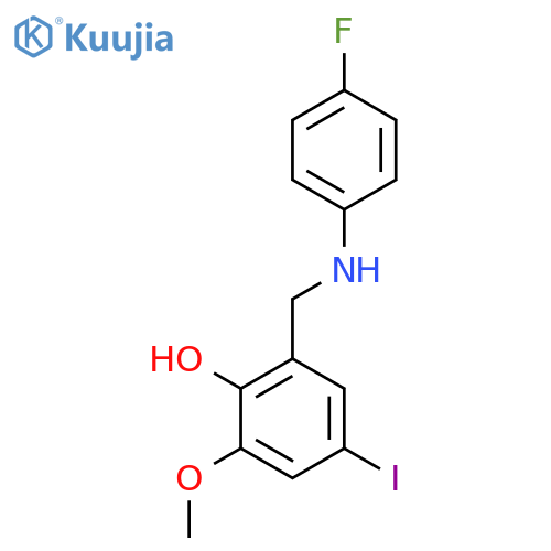 2-{[(4-Fluorophenyl)amino]methyl}-4-iodo-6-methoxyphenol structure