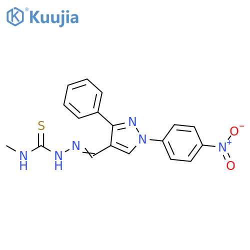 Hydrazinecarbothioamide,N-methyl-2-[[1-(4-nitrophenyl)-3-phenyl-1H-pyrazol-4-yl]methylene]- structure