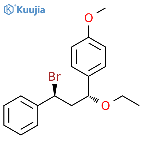 Benzene, 1-[(1R,3S)-3-bromo-1-ethoxy-3-phenylpropyl]-4-methoxy-, rel- structure
