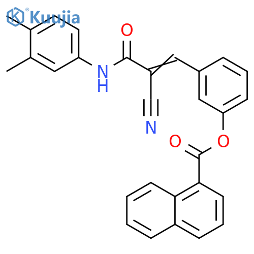 3-[2-Cyano-3-[(3,4-dimethylphenyl)amino]-3-oxo-1-propen-1-yl]phenyl 1-naphthalenecarboxylate structure