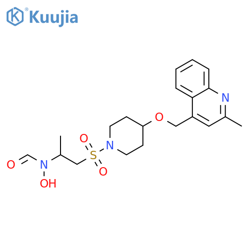 Piperidine,1-[[2-(formylhydroxyamino)propyl]sulfonyl]-4-[(2-methyl-4-quinolinyl)methoxy]- structure