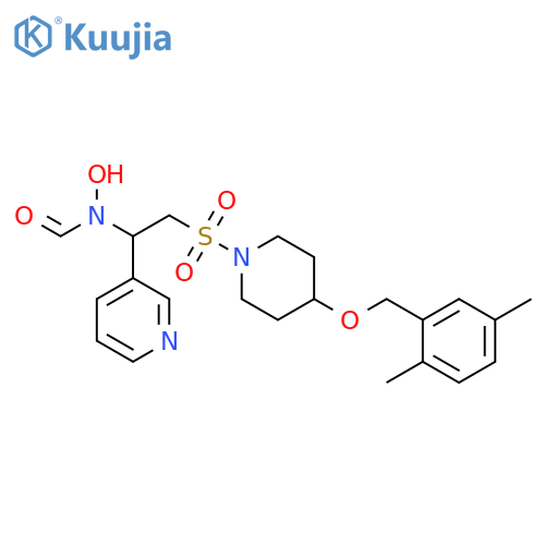 Piperidine,4-[(2,5-dimethylphenyl)methoxy]-1-[[2-(formylhydroxyamino)-2-(3-pyridinyl)ethyl]sulfonyl]- structure