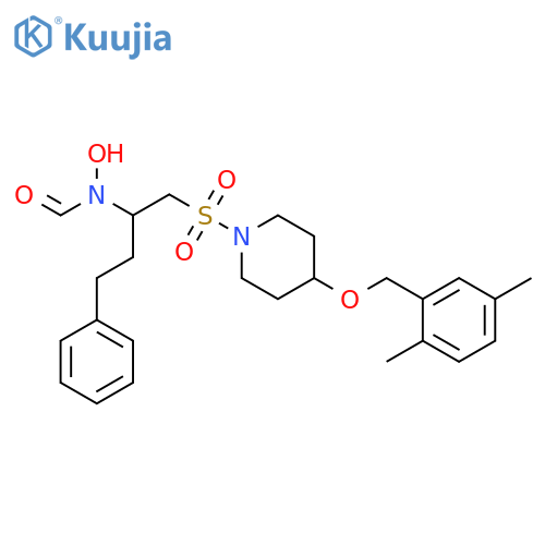 Piperidine,4-[(2,5-dimethylphenyl)methoxy]-1-[[2-(formylhydroxyamino)-4-phenylbutyl]sulfonyl]- structure